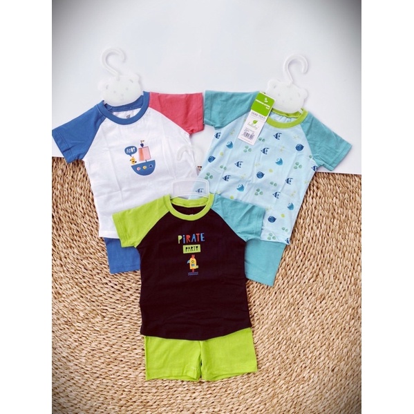 Bộ cộc tay raglan Bé Trai lullaby NH343M (6m-4y)