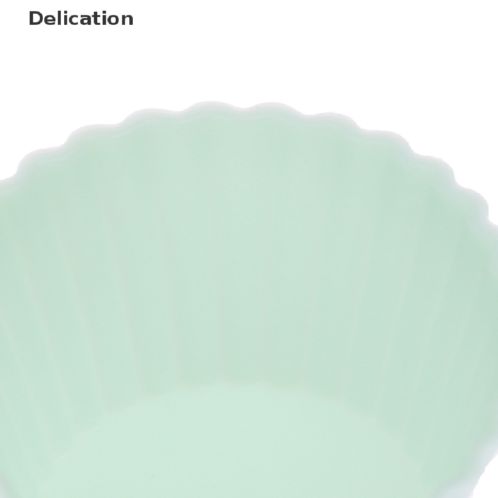 Set 10 Khuôn Silicone Làm Bánh Muffin Mini Hình Tròn Tiện Dụng