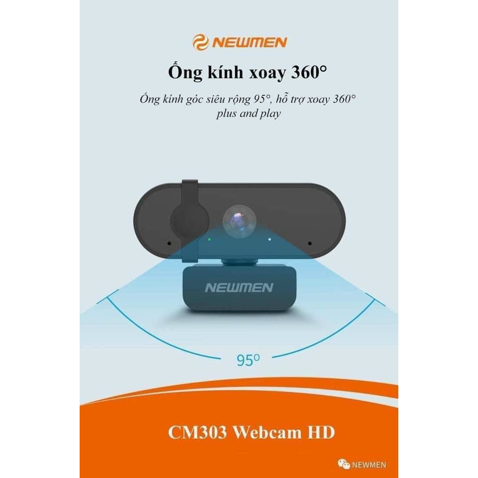 Webcam Newmen CM303 tích hợp míc to rõ (Full HD 1080P Hỗ trợ đa hệ thống) | BigBuy360 - bigbuy360.vn