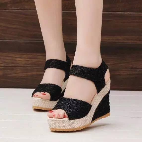 Dép đế xuồng cao cấp - dép sandal nữ đế cao - Vincent Shop