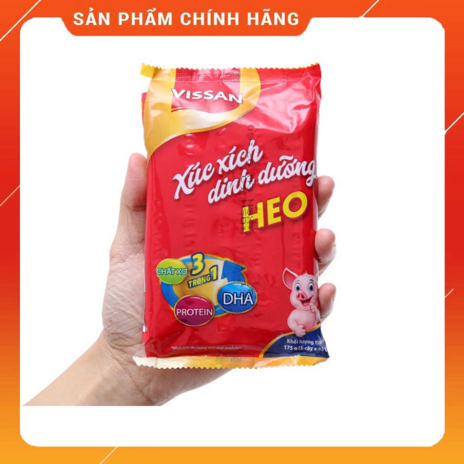 Xúc xích heo dinh dưỡng Vissan gói 175g (gồm 5 cây *35g)