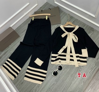 Set len mongtoghi cổ nơ đen