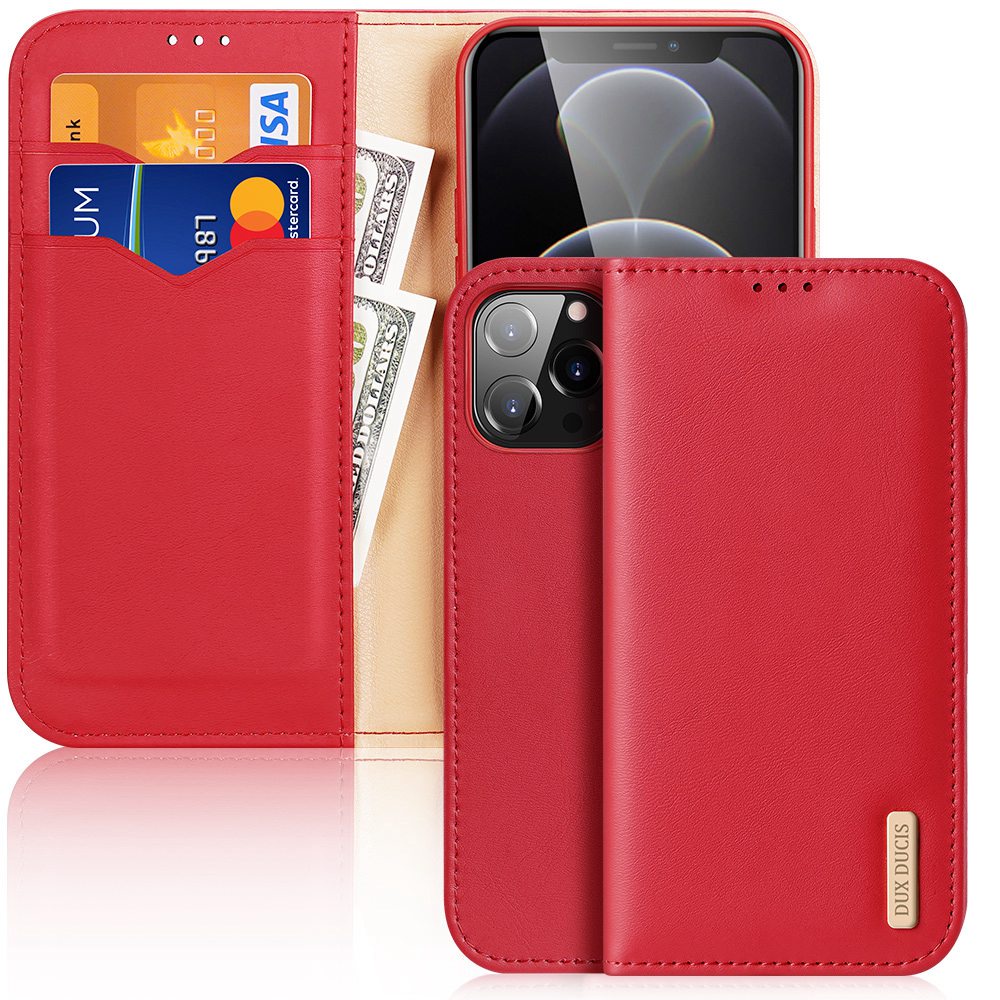 Bao da điện thoại Dux Ducis nắp lật từ tính có ngăn đựng thẻ giá đỡ thích hợp cho iPhone 13 Pro Max 13 Mini