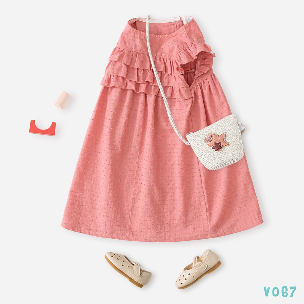 Đầm Bé Gái Cotton Công Chúa Dáng Xòe 3 Tầng Trước Ngực Đáng Yêu Bello Land - HÀNG MỚI VỀ