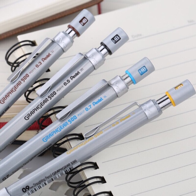 Bút chì kỹ thuật thân kim loại Pentel Graphgear500 (đúc thép)