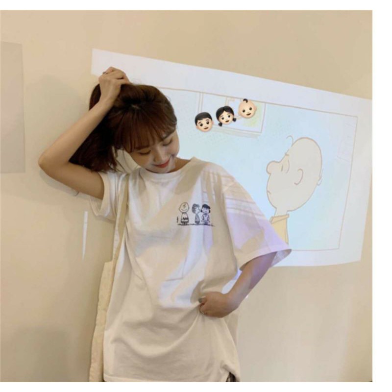 Áo thun tay lỡ Unisex 3 đứa bé