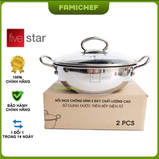 Nồi kho cá inox chống dính 3 đáy FiveStar FSN20IN005 20cm