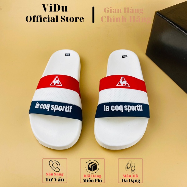 Dép nam thời trang Lecoqsportt ViDu 21149 hai màu   cao su cao cấp hình con gà trống siêu bền, sắc nét