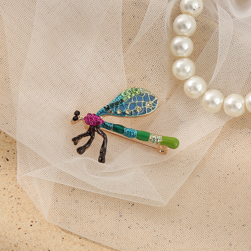 Ghim Cài Áo Hình Chuồn Chuồn Đính Đá Pha Lê Thời Trang Cho Nữ