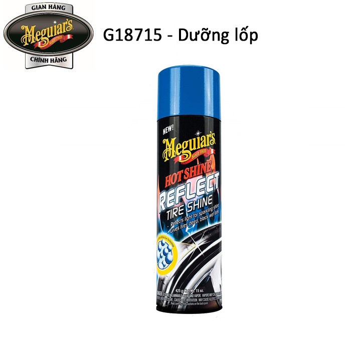 Meguiar's Dưỡng lốp dạng xịt có nhũ - Hot Shine Reflect - G18715, 15 oz, 425g