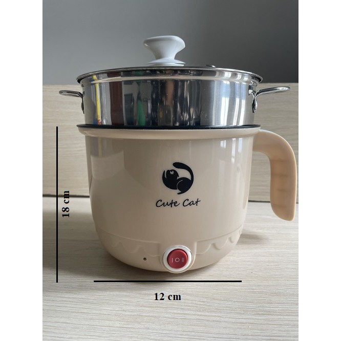 NỒI ĐIỆN MINI CUTE CAT 1,8L + TẶNG KÈM ĐẦU ĐỔI CHẤU | BigBuy360 - bigbuy360.vn