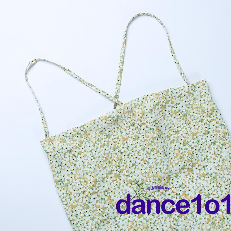 Đầm Khiêu Vũ 1O1 Không Tay Xẻ Sâu Họa Tiết Hoa