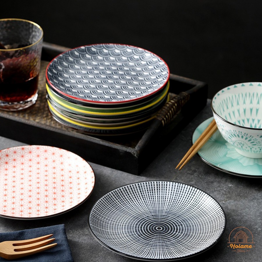 Đĩa gốm, đĩa sứ phong cách Nhật Bản 16cm – đồ dùng bàn ăn sang trọng & decor | BigBuy360 - bigbuy360.vn