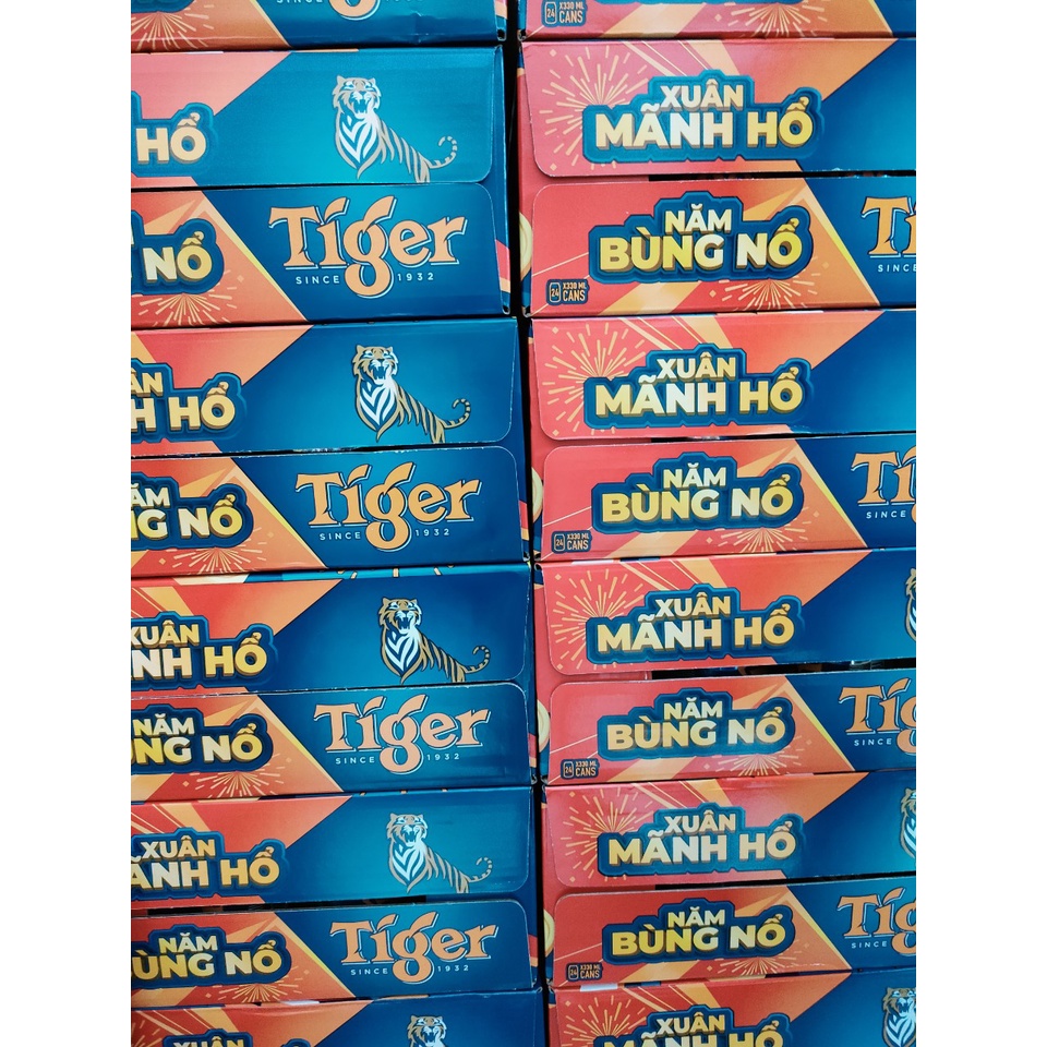 Bia Tiger lon 330ml x 24 lon