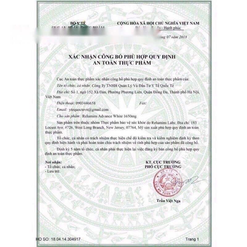 Viên Uống Trắng Da Relumins Advance White 1650mg 15X