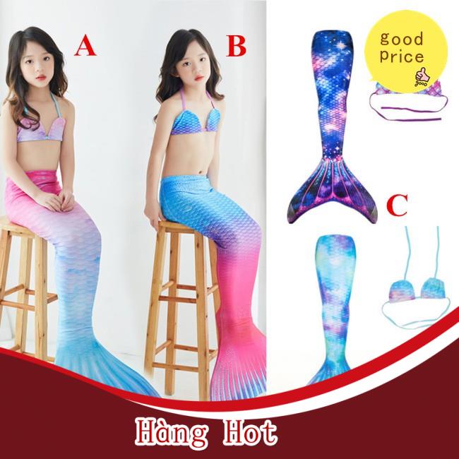Set đồ bơi 2 mảnh kiểu đuôi nàng tiên cá dễ thương cho bé từ 3-12 tuổi
