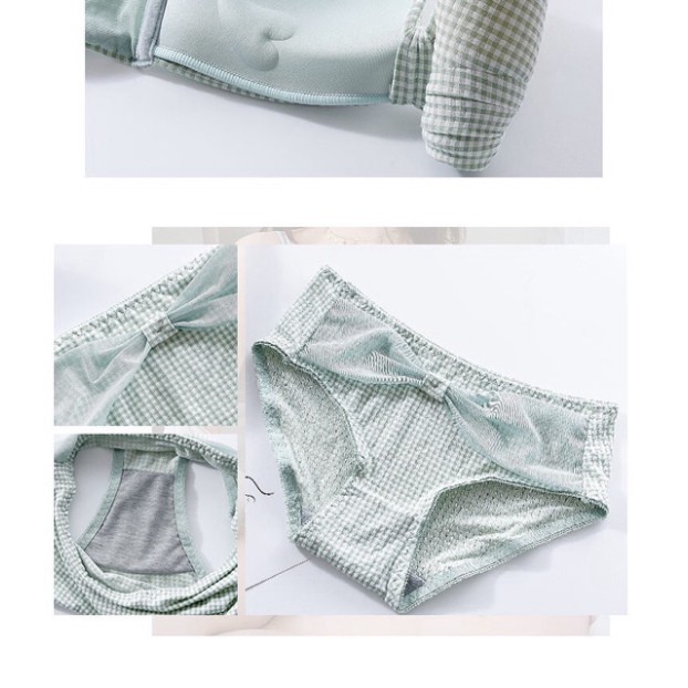 Bộ Đồ Lót Nơ Không Gọng Đẩy Ngực Phối Kẻ Siêu Hot 970 | BigBuy360 - bigbuy360.vn