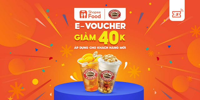 [Evoucher - Khách Hàng Mới] Mã giảm giá 40K khi đặt Highlands Coffee trên ShopeeFood tại ứng dụng Shopee