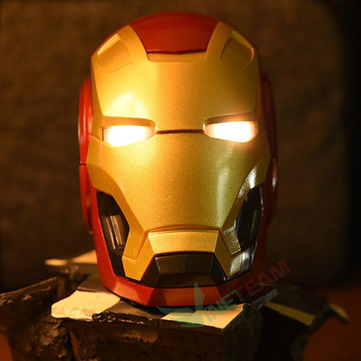 Loa Bluetooth Nghe Nhạc Đầu Iron Man âm thanh vòm 6D bass trầm, pin 1200mAh, Hỗ trợ FM,  Aux - tặng dây sạc -dc4387