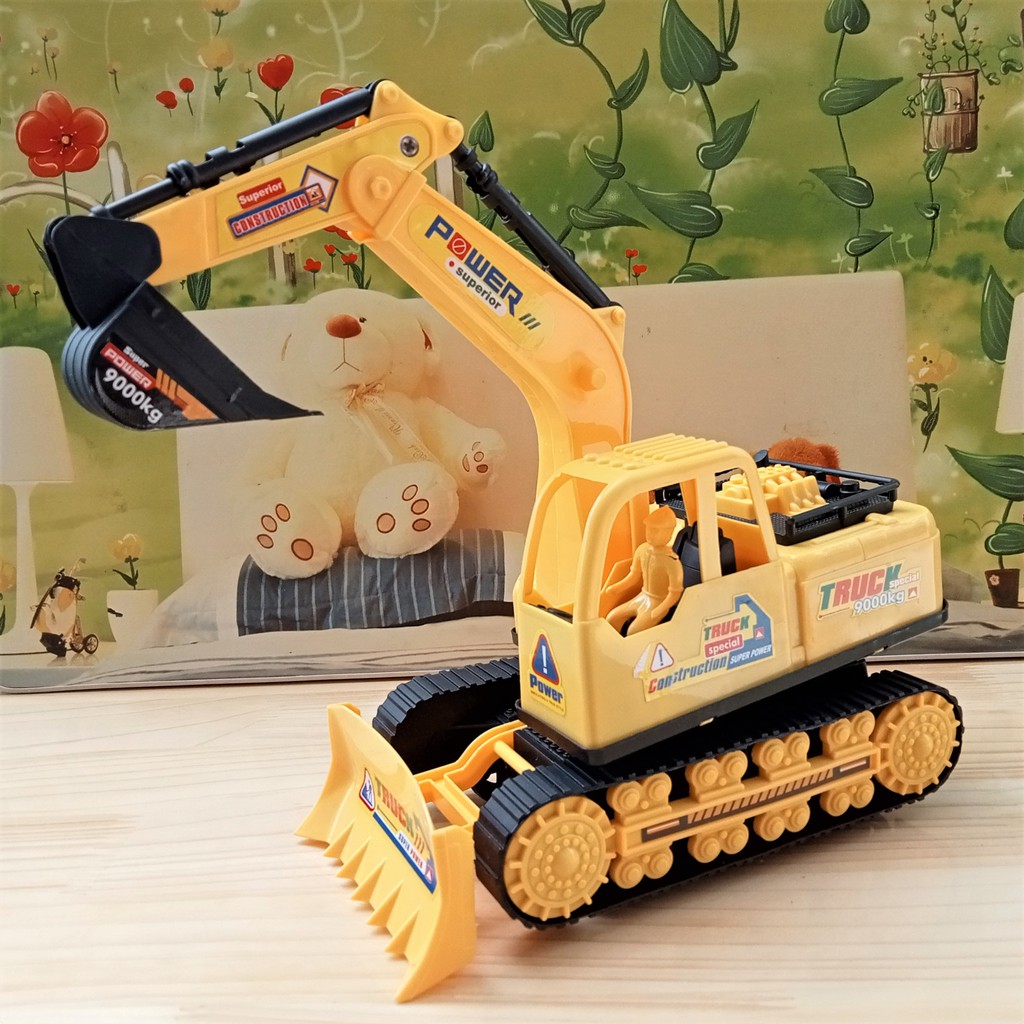 Máy Đào Đất, Xe Xúc Đất Mô Hình Đồ Chơi Cho Bé