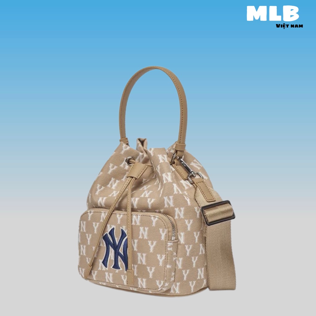 Túi đeo chéo 1 vai dây rút dây MLB Monogram Jacquard