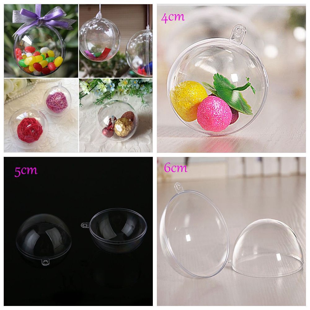 Set 20 hộp nhựa acrylic trong suốt đựng kẹo trang trí tiệc giáng sinh/ đám cưới