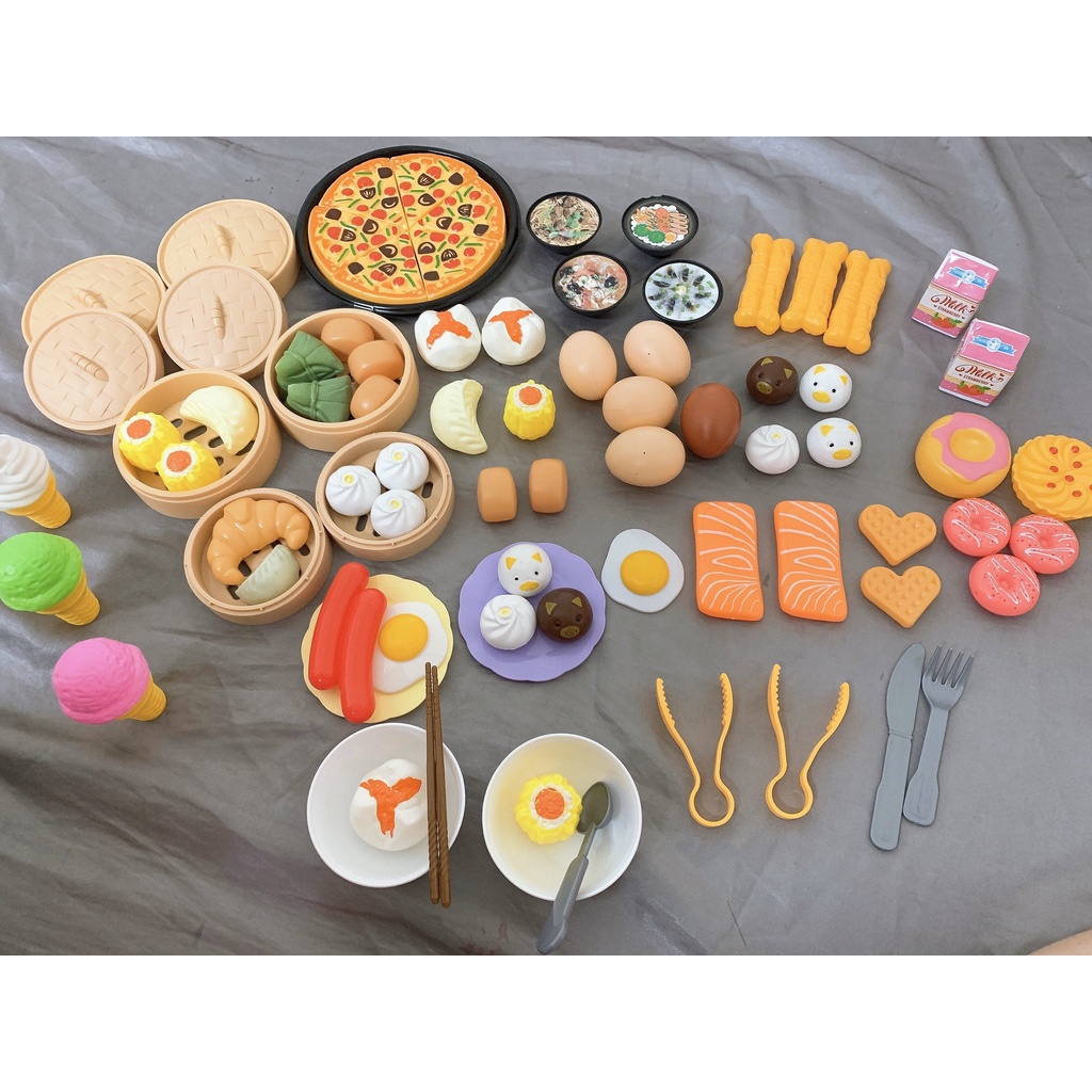 Đồ chơi nấu ăn 19, 31, 86, 88, 102 chi tiết cho bé dimsum điểm tâm nhà bếp nấu ăn