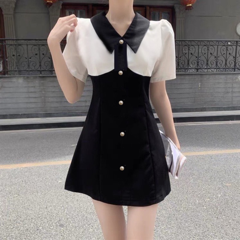 Đầm phối trắng form A Big size