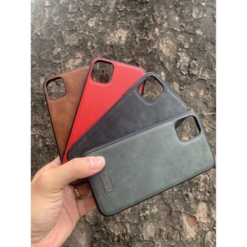 Ốp lưng Sulada da cho iPhone 12 Mini/ 12/ 12 Pro/ 12 Pro Max Viền dẻo chống sốc chính hãng