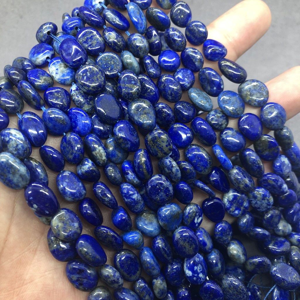 Hạt đá Lapis Lazuli xâu không đối xứng tự nhiên