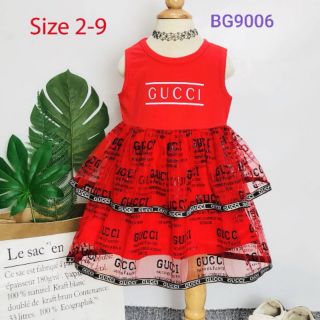 Đầm thun phối lưới Gucci cho bé từ 9kg-26kg ❤ Thời trang trẻ em ❤