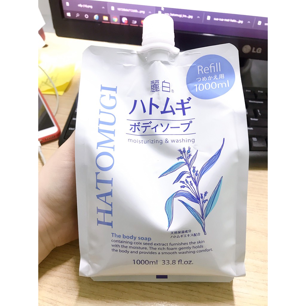 Sữa tắm hạt ý dĩ Hatomugi bịch Refill 1000ml nội địa Nhật