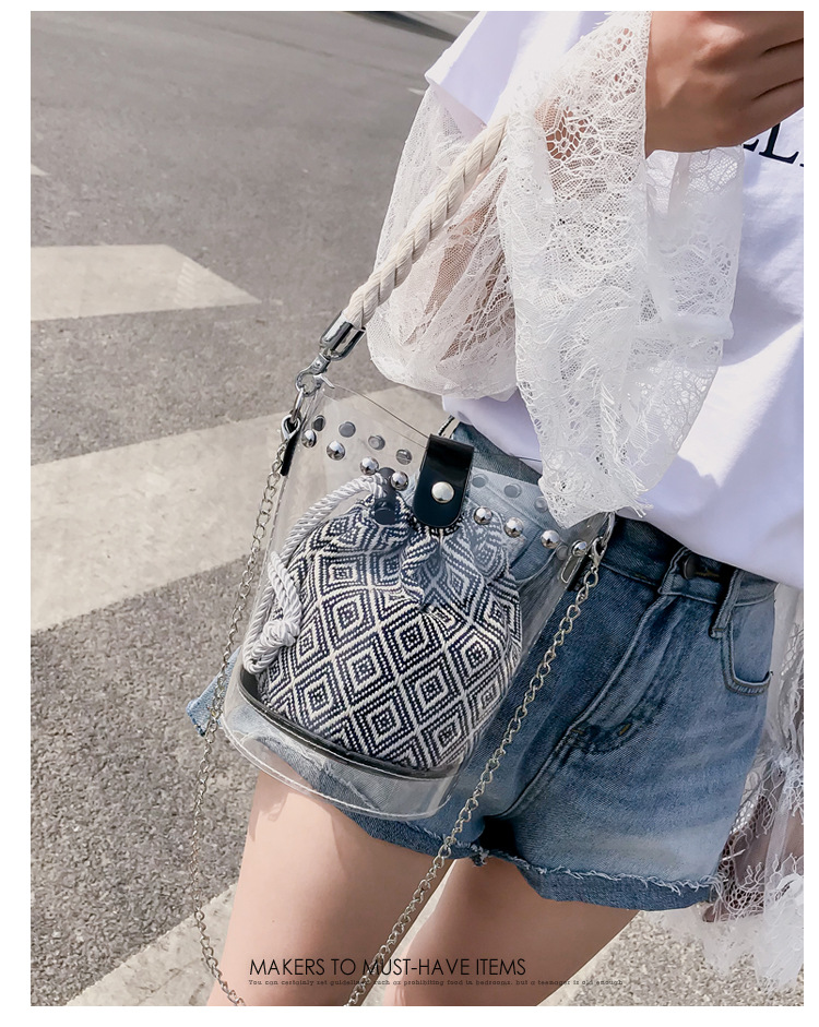 Túi xách IELGY trong suốt thiết kế phong cách đơn giản