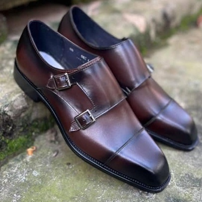 Giày tây nam công sở cao cấp đế phíp da bò thật bảo hành 1 năm kiểu dáng Double Monkstrap - Mã T157