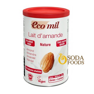 Sữa bột hạnh nhân hữu cơ Ecomil 400g (không đường)