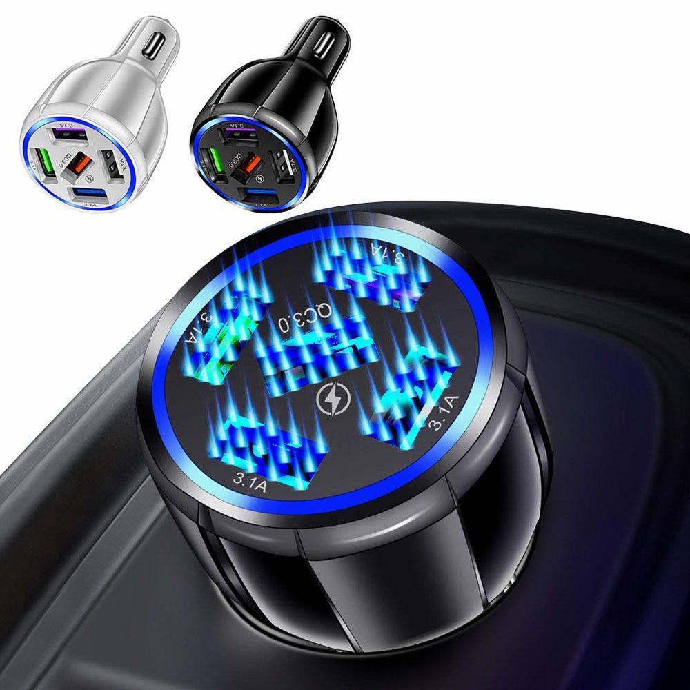 Tẩu Sạc Thông Minh Chia 5 Cổng USB 5 Cổng Sạc Nhanh Cho Xe Hơi