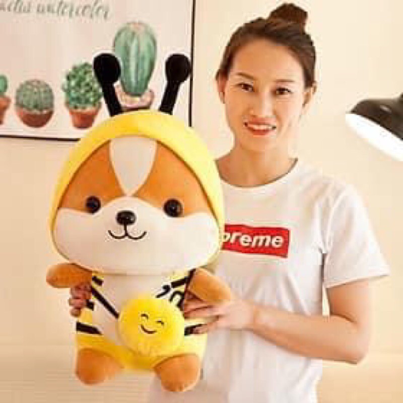 Thú bông chó shiba hoá thân ong vàng