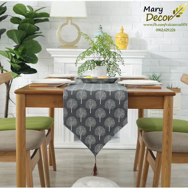 KHĂN RUNNER MARY DECOR - CÂY XÁM KR-A06