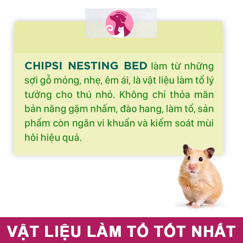 Vật liệu/ Mùn làm tổ cho hamster/sóc/nhím từ hãng Chipsi nổi tiếng số 1 Đức