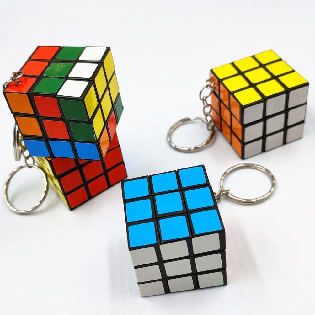 Móc khóa rubik 3*3cm-Móc Khóa Rubik 3x3 Xoay Được