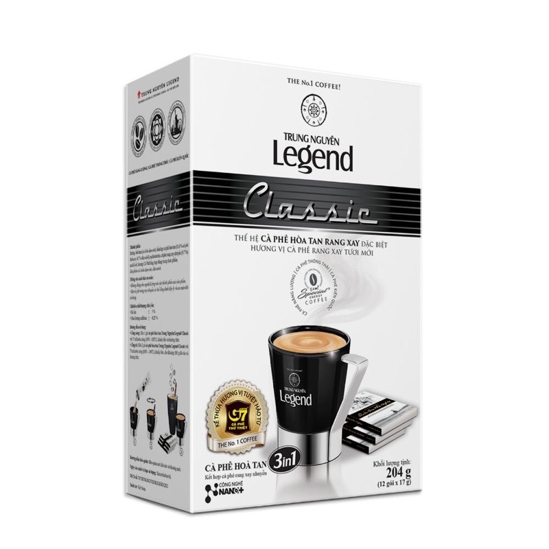 Cà phê trung nguyên hoà tan Legend clssie (hộp 204g. 17g x 12 gói)dat 1/2024