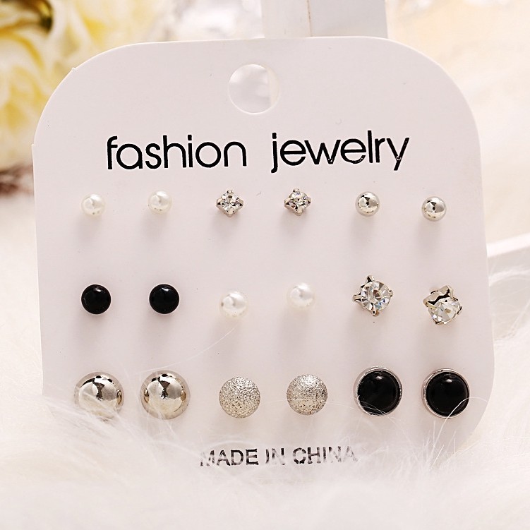 Hoa Tai Đính Ngọc Trai Nhân Tạo Màu Sắc Thời Trang