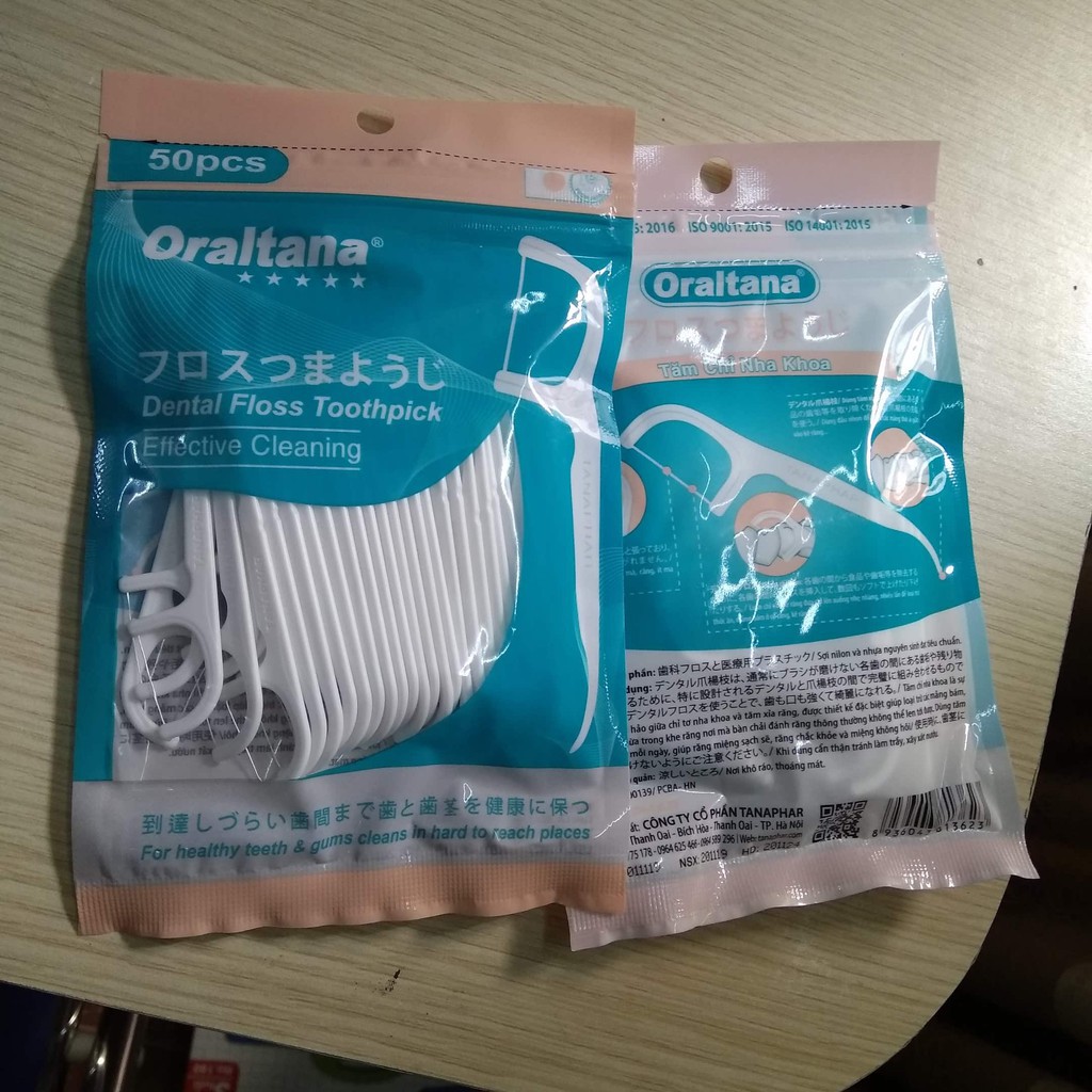 Combo 2 Tăm chỉ nha khoaOraltana (gói 50 chiếc) - Tăm chỉ tiện lợi