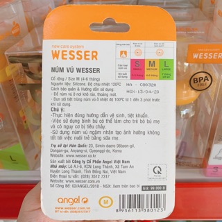 [Mẫu Mới] Núm Wesser Cổ Rộng Đủ Size
