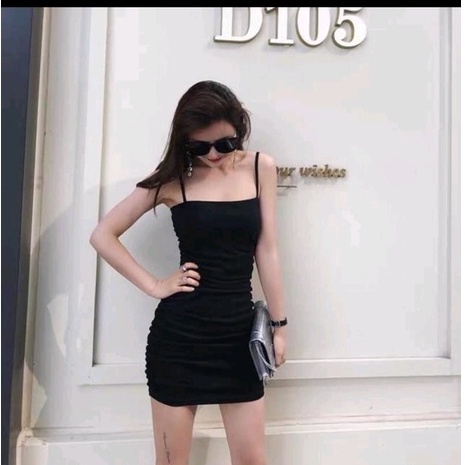Đầm 2 dây ,đầm dây nhún sườn
