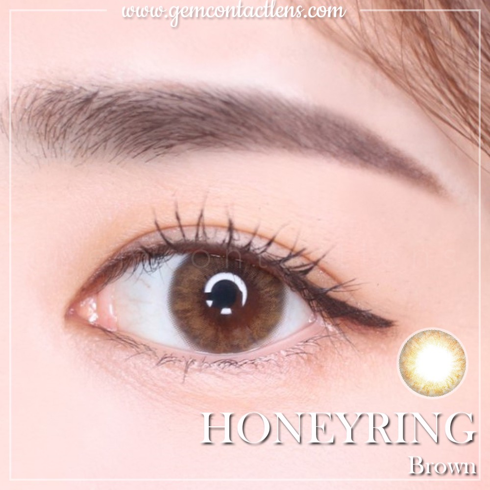 Áp Tròng Giãn Nhẹ HONEY RING BROWN Nội Địa Hàn OLENS HSD 3-6 Tháng Đủ Độ Có Lệch Lens Nâu Mật Ong Tự Nhiên Mắt Nhạy Cảm