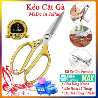 Kéo cắt thịt gà sắc, dày dặn chắc chắn cán vàng