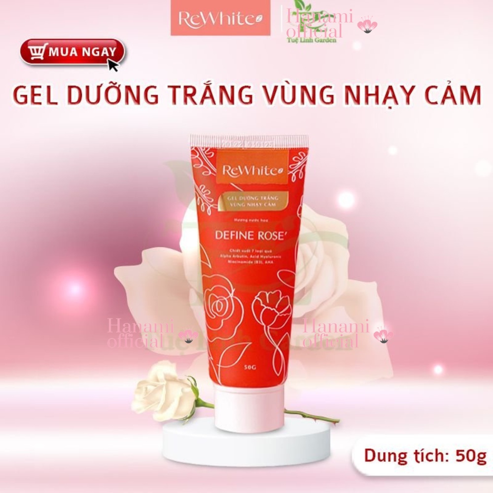 Rewhitez đỏ dưỡng trắng làm hồng mờ thâm nhũ hoa, nách, bikini 50g +gel tẩy tế bào chết rewhitez