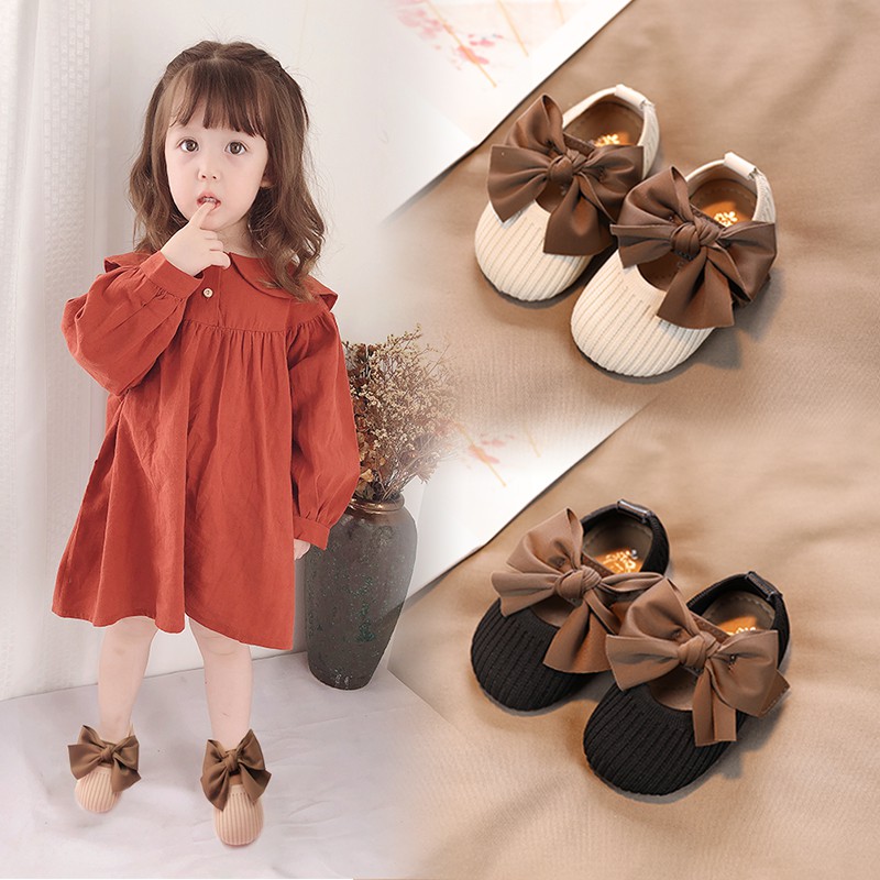 Giày búp bê đính nơ phong cách xinh xắn cho bé gái