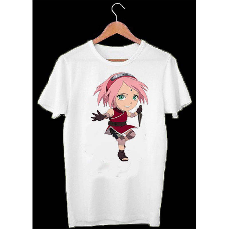 Áo thun Cotton Unisex - Nhân vật Haruno Sakura - Naruto - Chibi - Haruno Sakura rạng rỡ